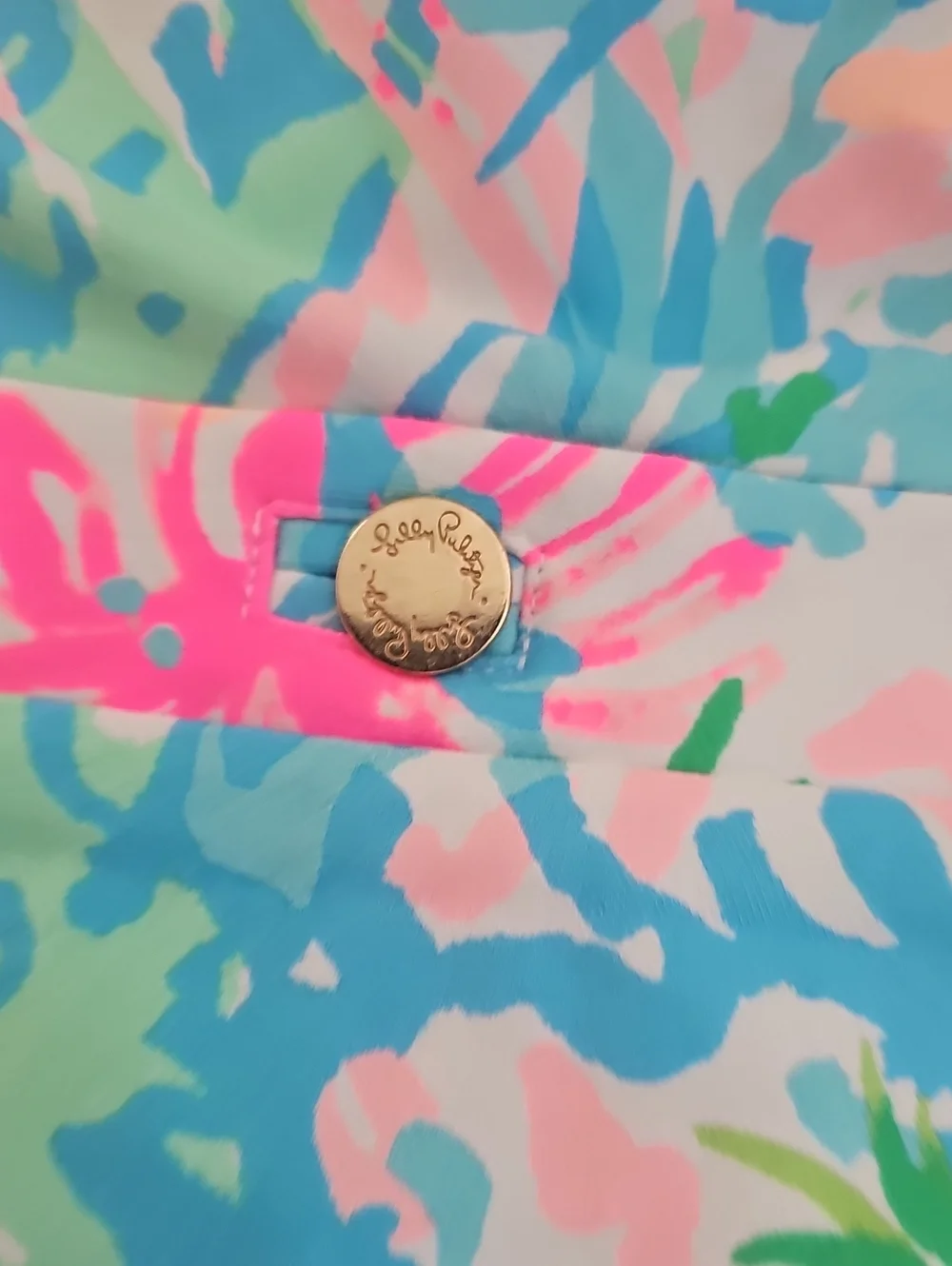 Lilly Pulitzer Pink, Aqua and Green Floral Print Skirt - Picture 5 of 6